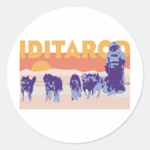 Iditarod Race Classic Round Sticker