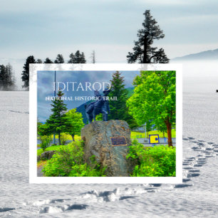 Iditarod Trail Mile Zero, Trail Blazers Statue Postcard