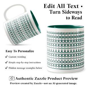 IDK IDC IDGAF Hidden Message Funny Sarcastic Green Two-Tone Coffee Mug