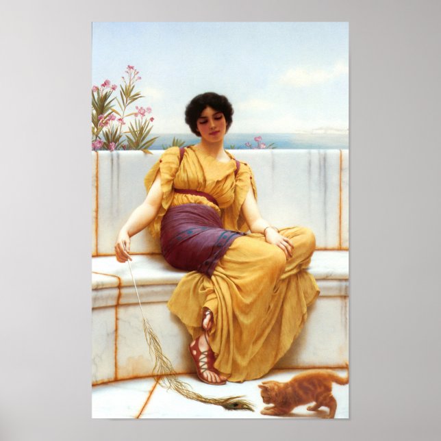 Idleness by John William Godward Poster (Front)