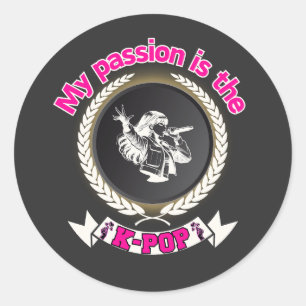 Idol Singing Passion KPop Music Fan Art Design Classic Round Sticker