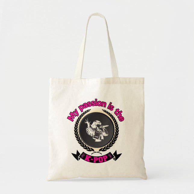 Idol Singing Passion KPop Music Fan Art Design Tote Bag (Front)