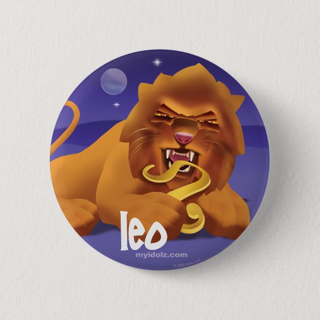 Idolz Leo Circle 6 Cm Round Badge (Front)