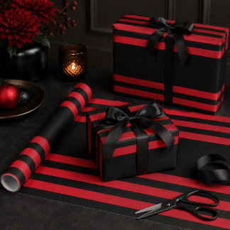 Idoma Style Red and Black Wrapping Paper