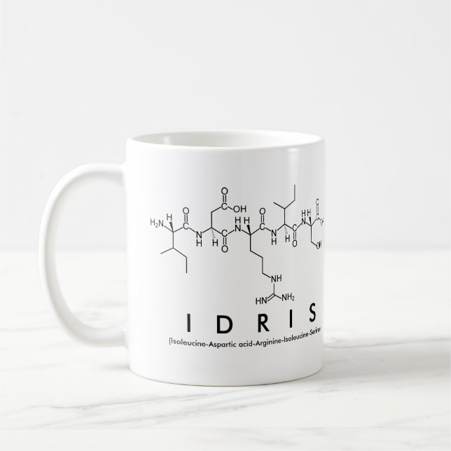 Idris peptide name mug (Left)