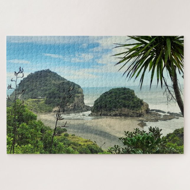 Idyllic Bethells Beach Coastal Photo Jigsaw Puzzle (Horizontal)