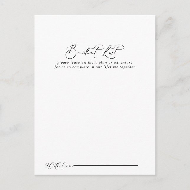 Idyllic Calligraphy Wedding Bucket List Cards (Front)