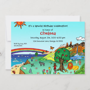 Idyllic Children's Landscape -- Paradise Invitation