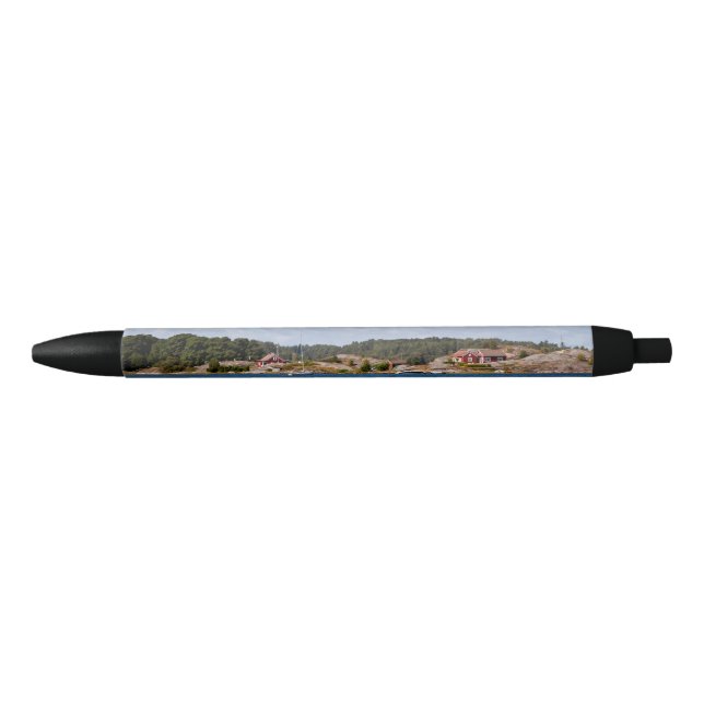 Idyllic coast landscape black ink pen (Front)