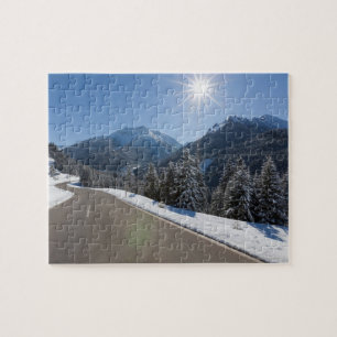 Idyllic empty road thrugh a winter landscape, 2 jigsaw puzzle