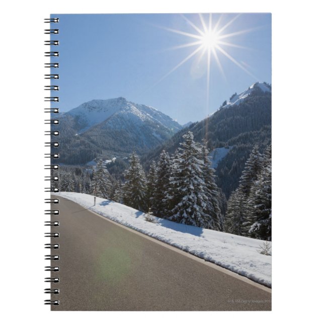 Idyllic empty road thrugh a winter landscape, 2 notebook (Front)