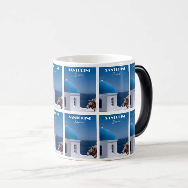 Idyllic Santorini Charm Magic Mug (Front Right)