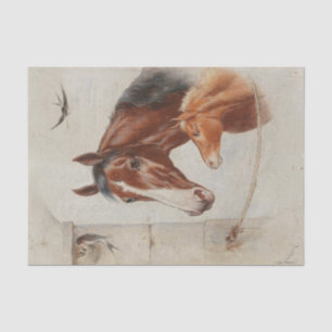 Idyllic Stable Scene by Carl Reichert Tissue Paper