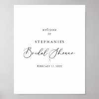 Idyllic Stylish Calligraphy Bridal Shower Welcome 