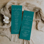 Idyllic Stylish Calligraphy Teal Wedding  Programme<br><div class="desc">This idyllic stylish calligraphy teal wedding program is perfect for a simple wedding. The simple and elegant design features classic and fancy script typography in a teal background.</div>