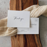 Idyllic Stylish Calligraphy Thank You Postcard