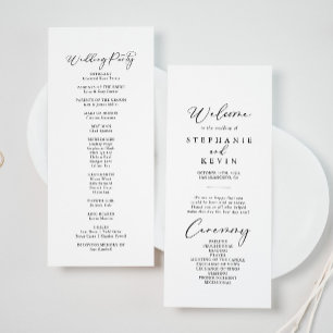 Idyllic Stylish Calligraphy Wedding Programme