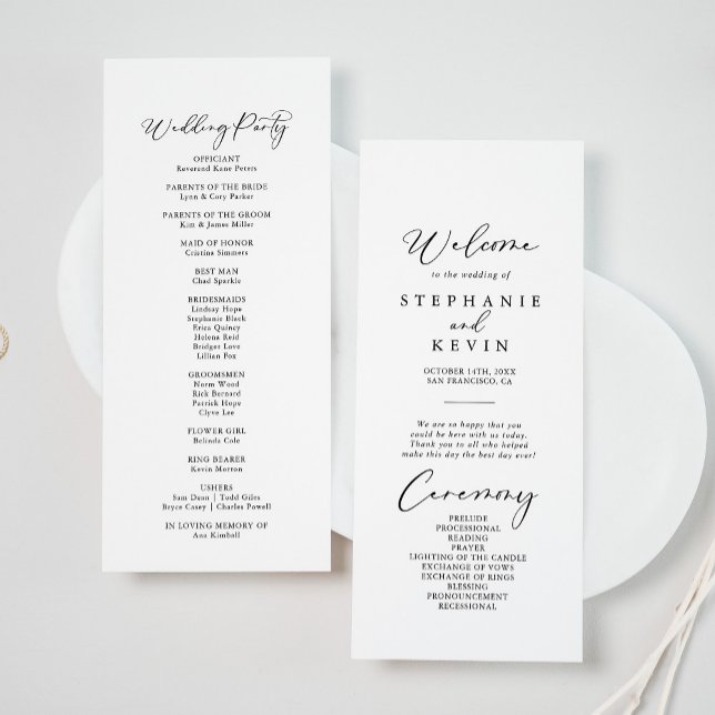 Idyllic Stylish Calligraphy Wedding Programme (Creator Uploaded)