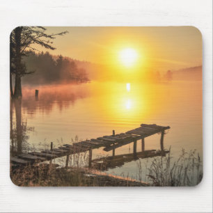 Idyllic Sunrise Misty Mountain Lake, Bulgaria Mouse Pad