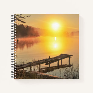 Idyllic Sunrise Misty Mountain Lake, Bulgaria Notebook
