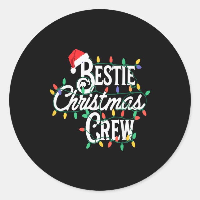 Ie Christmas Crew Funny Friend Matching Friends  Classic Round Sticker (Front)