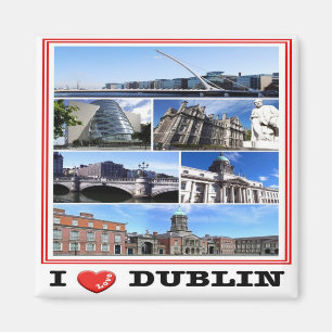 IE - Ireland - Dublin - I Love - Collage Mosaic Magnet
