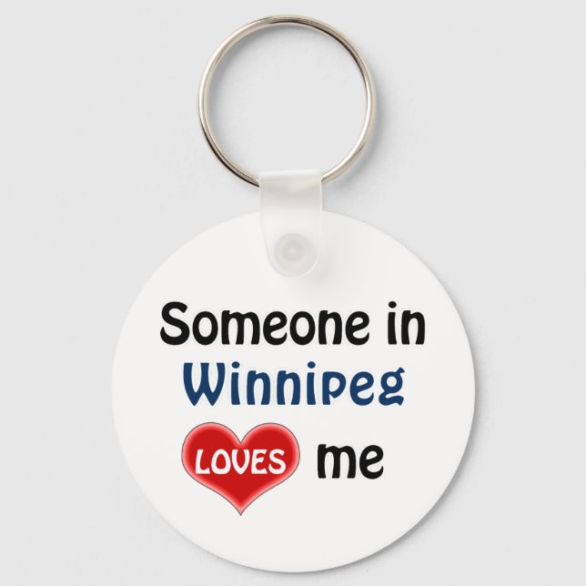 Iemand in Winnipeg houdt van me Key Ring (Front)