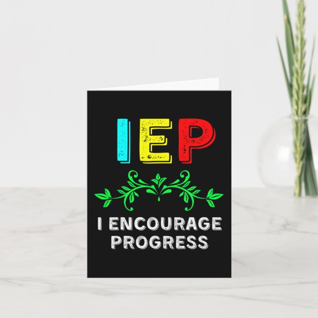 IEP I Encourage Progress Special Education School  Card (Front)