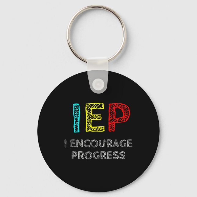 IEP I Encourage Progress Special Education School  Key Ring (Front)
