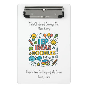 IEP Ideas, Doodles & Snacks   Inclusion Mini Clipboard