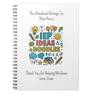 IEP Ideas, Doodles & Snacks Inclusion Notebook