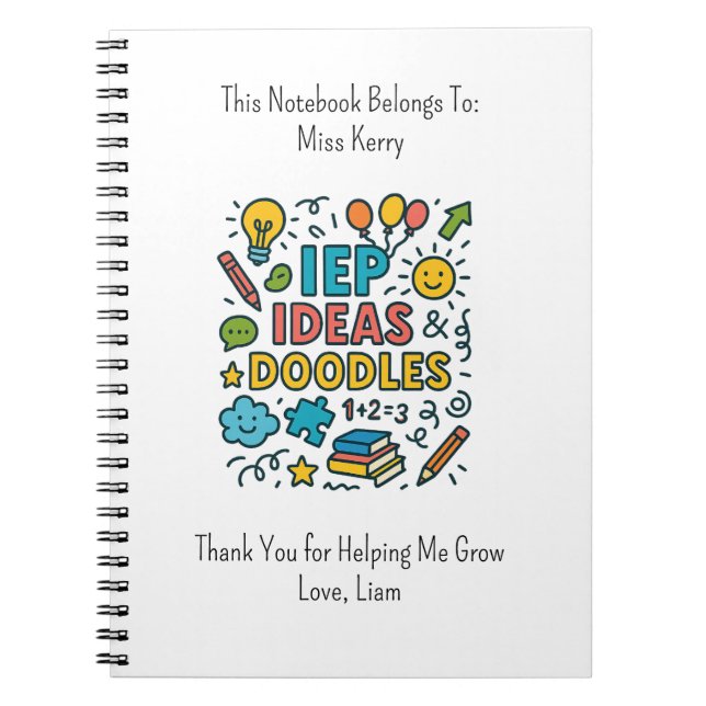 IEP Ideas, Doodles & Snacks | Inclusion Notebook (Front)