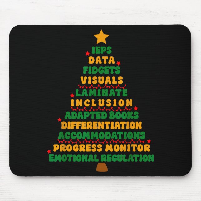 Ieps Teacher Christmas Tree Special Education Sped Mouse Pad (Front)