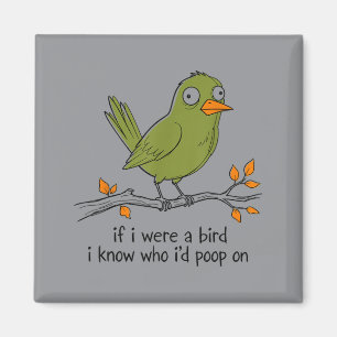 If A Bird Know Who Id Poop On Funny Bird Poops Art Magnet
