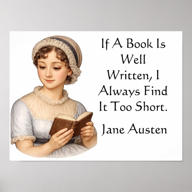 If a book is well written, . Jane Austen  Poster (Front)