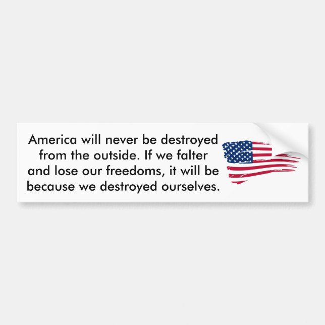 If America Should Falter Bumper Sticker (Front)