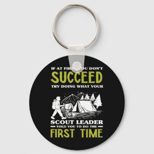 If At First You Don't Succeed - Funny Scout Leader Key Ring