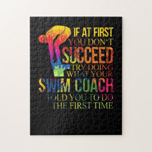 If At First You Don't Succeed Try Doing Swim Coach Jigsaw Puzzle