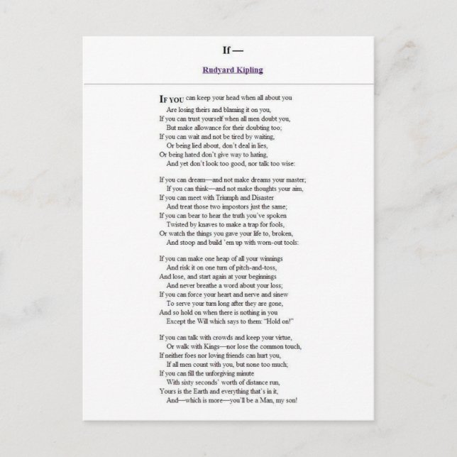 If_by_Rudyard_Kipling.JPG Postcard (Front)
