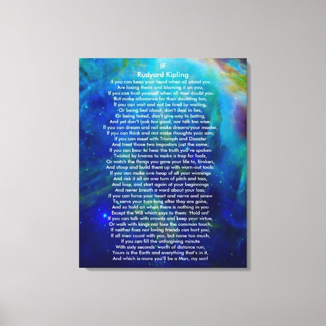 If by Rudyard Kipling on Orion Canvas Print (Front)