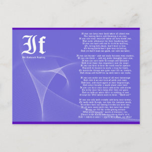 IF by Rudyard Kipling Purple Postcard