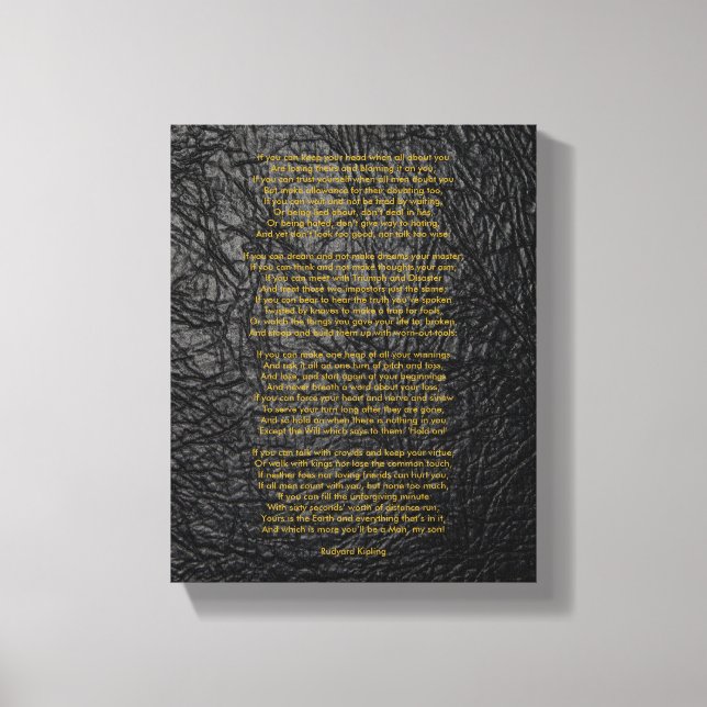 If by Rudyard Kipling small Canvas Print (Front)