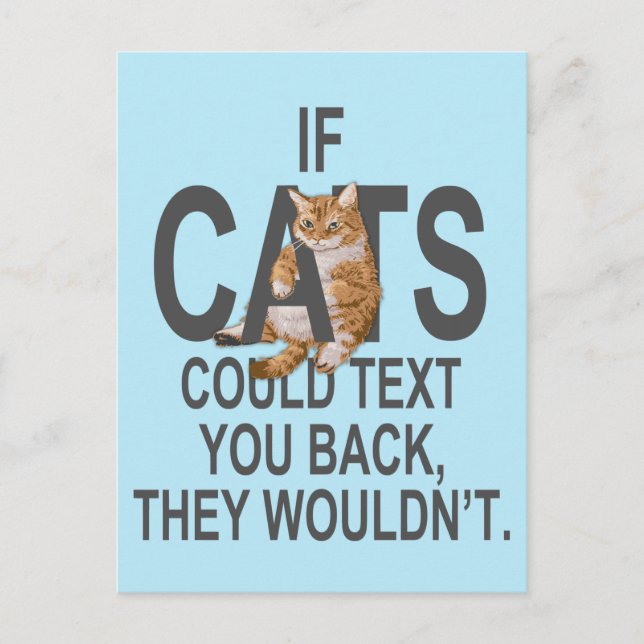If Cats Could Text You Back, They Wouldn't Funny Postcard (Front)
