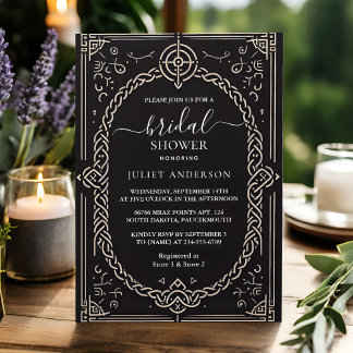 If Celtic Nordic Fun Mediaeval Scroll Bridal Showe Invitation