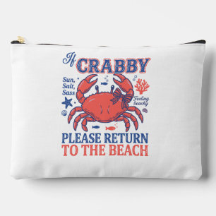 If Crabby Please Return To The Beach Coquette Bow Accessory Pouch
