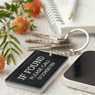 If Found Please Call This Number personalised Key Ring