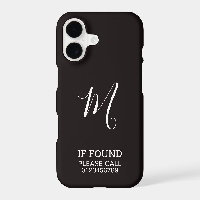 If Found Please Call This Phone Number Custom (Back)