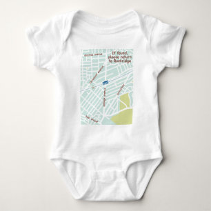 If found, please return to Rockridge. Baby map Baby Bodysuit