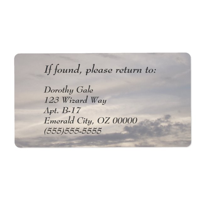 If Found Return To (Front)