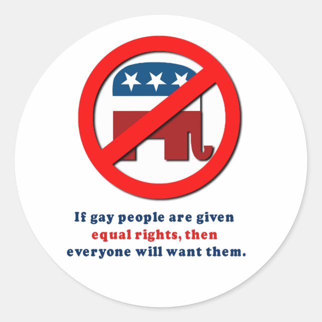 If gay people get equal rights then everyone will  classic round sticker (Front)